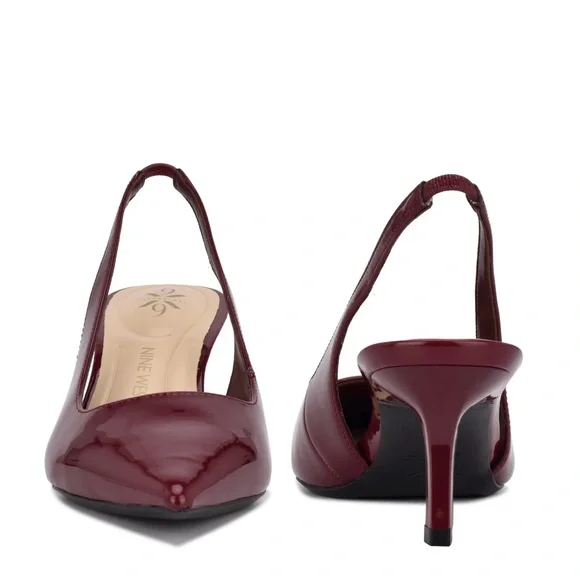 Nine West NWOT Kately 9x9 Slingback Pumps
PLUM PATENT Size  7.5 - Picture 4 of 10